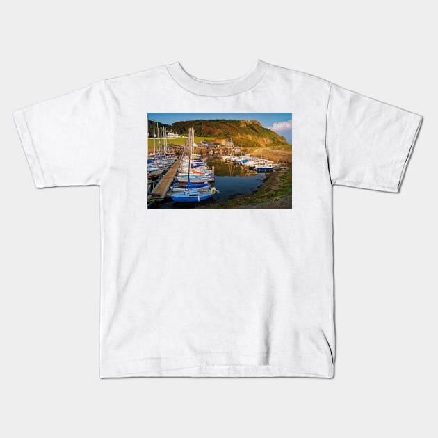 Axmouth Harbour & Haven Cliff Kids T-Shirt by galpinimages